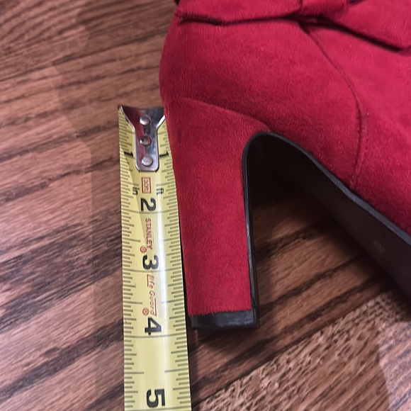 EUC! Cherry Perfect Holiday Red Bow Ankle Booties. By Impo. Size 6 - Picture 12 of 12